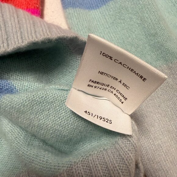 WHITE + WARREN Cashmere Rainbow Striped Sweater - Picture 8 of 8